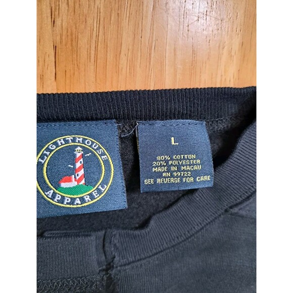 Lighthouse Apparel Women's Black Sweatshirt Jacket w/ 3D Flower Accents Size L - Picture 6 of 15